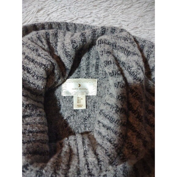 Ruby Moon Tunic Turtle Neck Sweater Women's Size Large Gray Nordic Lagenlook - Picture 3 of 5